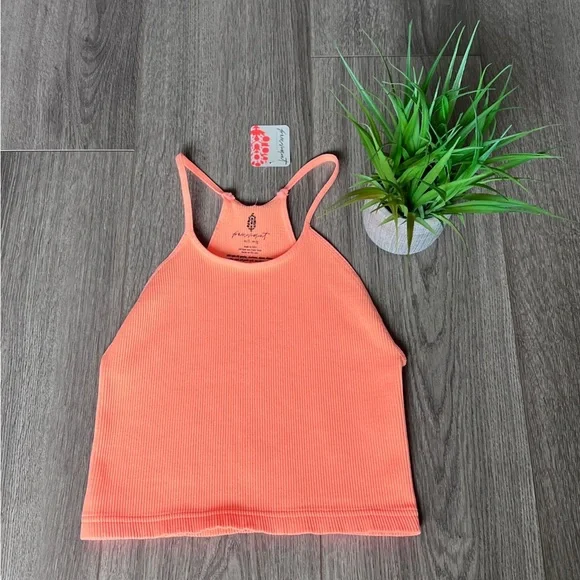 Free People Movement Happiness Runs Crop Tank In Peach Horizon Size M/L - Picture 1 of 14